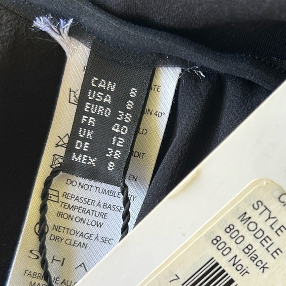 NWT Shan Canada silk Black Strapless Dress handkerchief hem excellent Size 8 - Picture 5 of 7